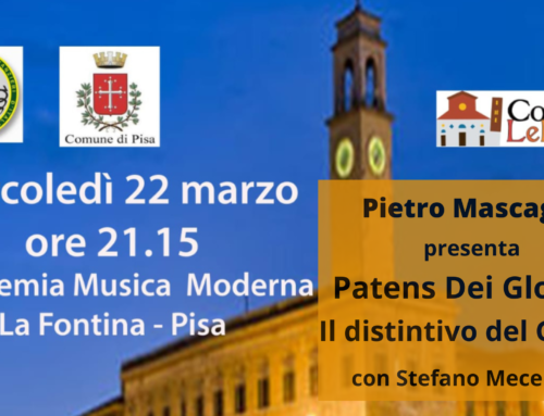PIETRO MASCAGNI PRESENTA ‘PATENS DEI GLORIA’ E ‘IL DISTINTIVO DEL GENOA’